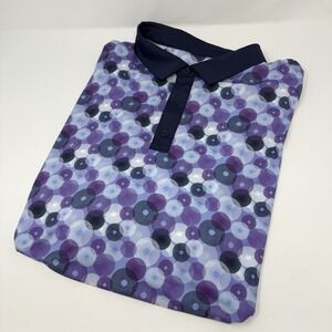 Graham Luxe Golf Polo Shirt Circular/Dots Mens 2XLarge Purple Blue